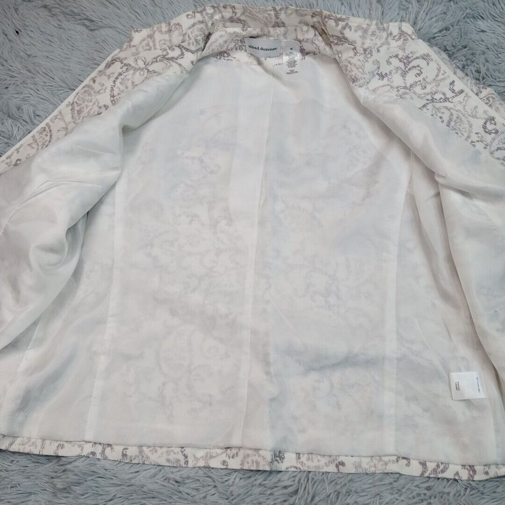 Alfred Dunner Jacket Womens 16 Linen Blend Bling Zip Up Pockets Lightweight - Picture 3 of 12